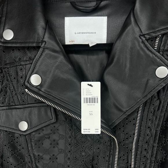 Anthropologie Faux Leather Eyelet Jacket - Picture 7 of 7